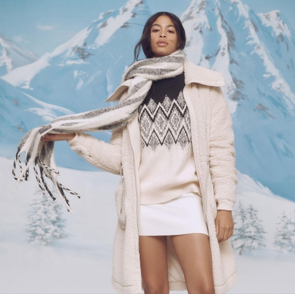 NWT Anthropologie Brushed Woven Scarf: Vertical Stripe Edition - Picture 1 of 5